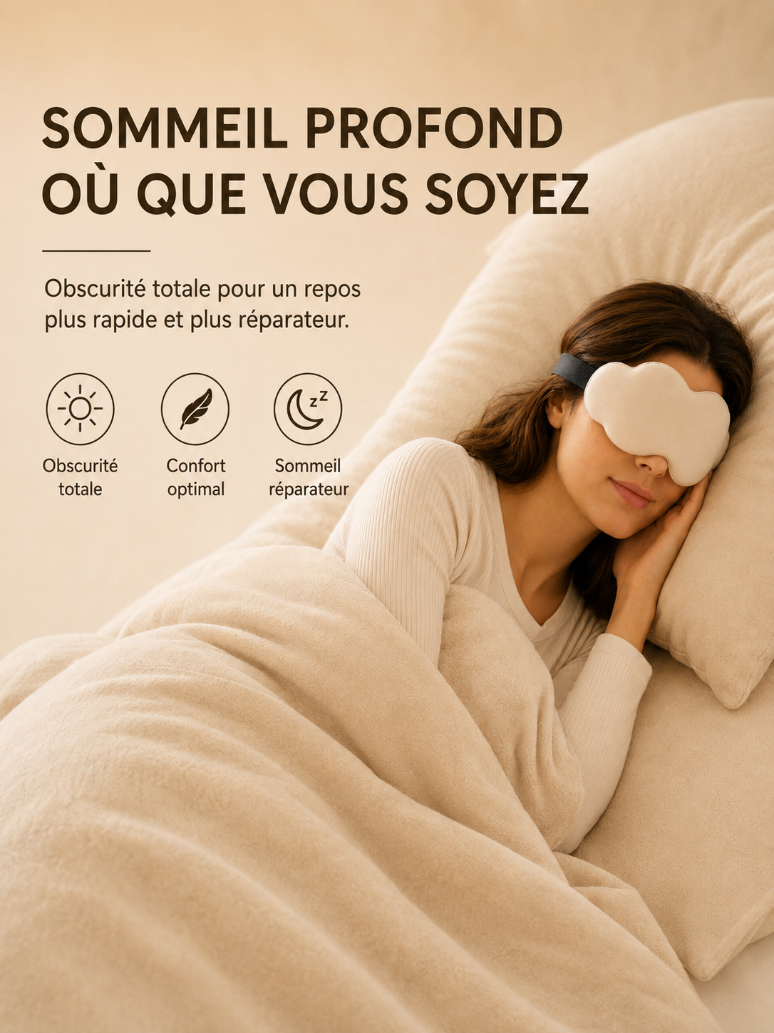 Masque de Sommeil 3D Somnia™ – Obscurité Totale & Zéro Pression